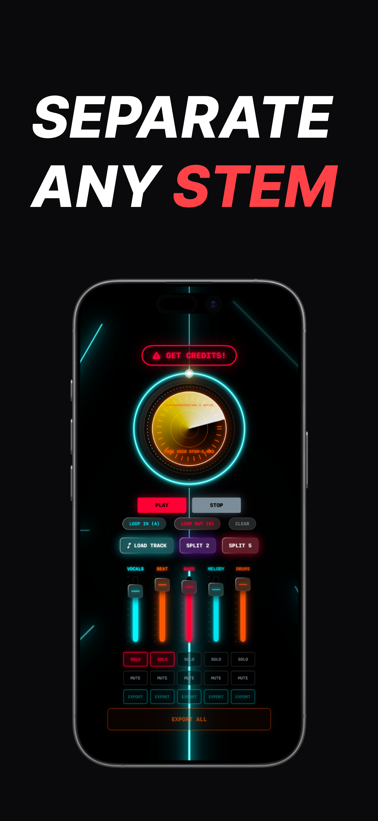 STEM-X for iPhone - Professional vocal remover app for mobile DJs and producers on the go.