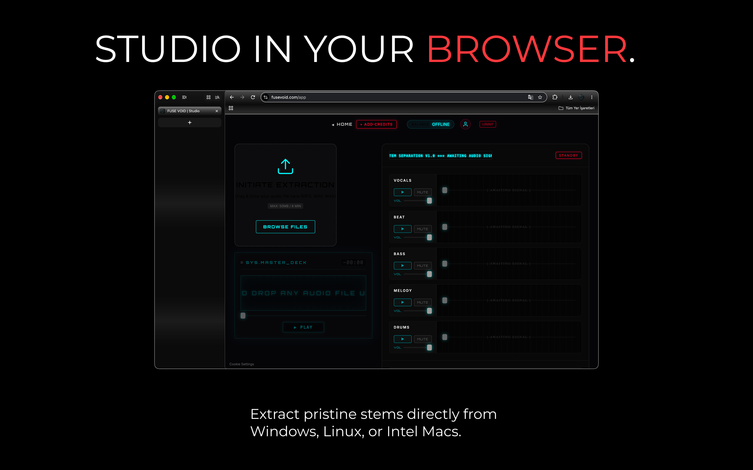 Studio in your browser. Extract pristine stems natively on Windows and Intel Macs. The ultimate online vocal remover and Lalal.ai alternative.